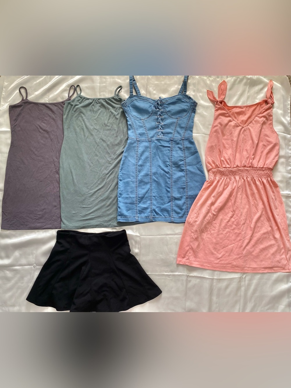 5-PIECE Summer Soft Mini Dress Bundle + Bonus Black Skorts - Picture 2 of 2